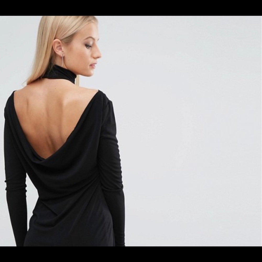 ASOS Shoulder Cut Out Mini Black Bodycon Dress